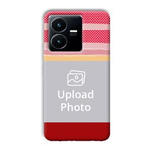 Red Pink Design Customized Printed Back Cover for Vivo Y22