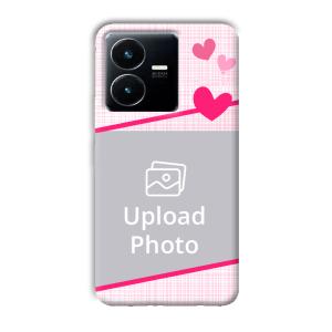 Pink Check Customized Printed Back Cover for Vivo Y22