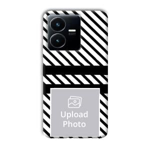 White Black Customized Printed Back Cover for Vivo Y22