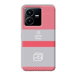 Pink Polka Customized Printed Back Cover for Vivo Y22