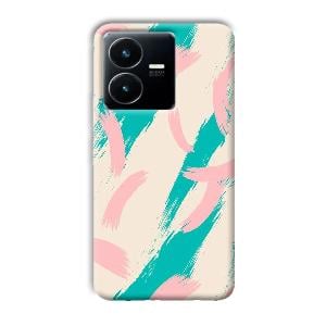 Pinkish Blue Phone Customized Printed Back Cover for Vivo Y22