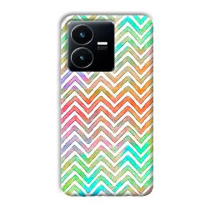 White Zig Zag Pattern Phone Customized Printed Back Cover for Vivo Y22