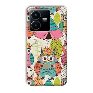 Fancy Owl Phone Customized Printed Back Cover for Vivo Y22