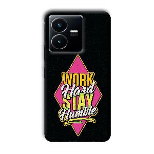 Work Hard Quote Phone Customized Printed Back Cover for Vivo Y22