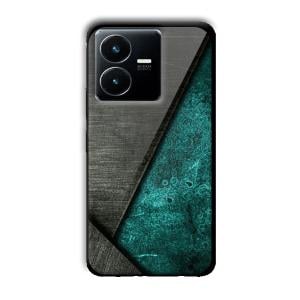 Aqua Green Customized Printed Glass Back Cover for Vivo Y22