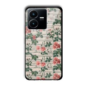 Flowers Customized Printed Glass Back Cover for Vivo Y22