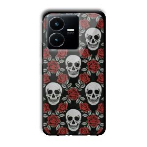 Red Skull Customized Printed Glass Back Cover for Vivo Y22