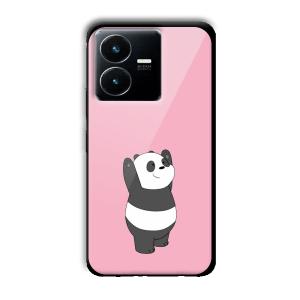 Pink Panda Customized Printed Glass Back Cover for Vivo Y22