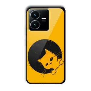 Sneaky Cat Customized Printed Glass Back Cover for Vivo Y22