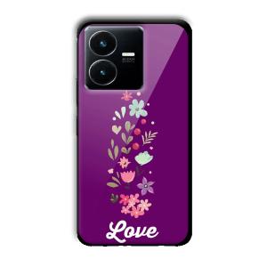 Purple Love Customized Printed Glass Back Cover for Vivo Y22
