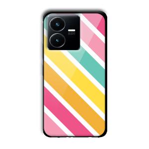 Solid Stripes Customized Printed Glass Back Cover for Vivo Y22
