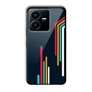 Colorful Stripes Customized Printed Glass Back Cover for Vivo Y22