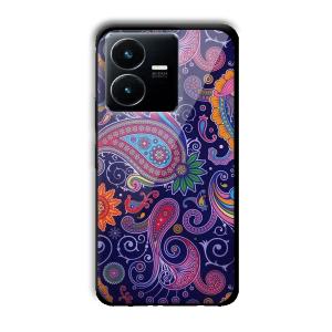 Purple Art Customized Printed Glass Back Cover for Vivo Y22