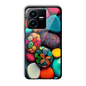 Colored Pebbles Customized Printed Glass Back Cover for Vivo Y22