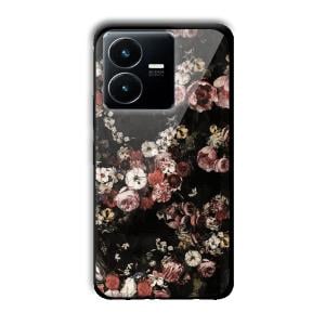 Flowers Customized Printed Glass Back Cover for Vivo Y22