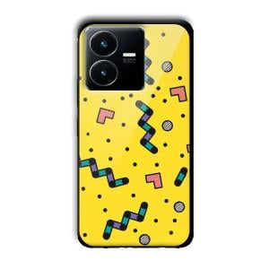Yellow Game Customized Printed Glass Back Cover for Vivo Y22