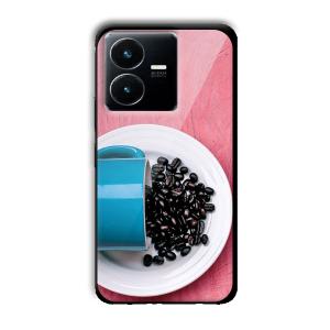 Coffee Beans Customized Printed Glass Back Cover for Vivo Y22