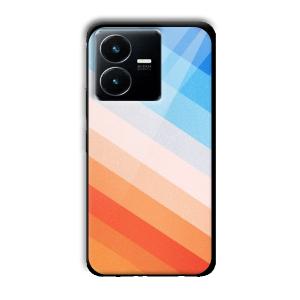 Colorful Stripes Customized Printed Glass Back Cover for Vivo Y22