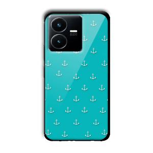 Teal Anchor Customized Printed Glass Back Cover for Vivo Y22