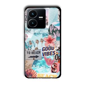 To the Beach Customized Printed Glass Back Cover for Vivo Y22