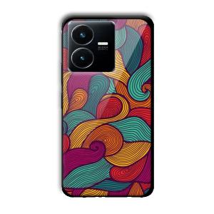 Curved Colors Customized Printed Glass Back Cover for Vivo Y22