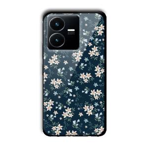 Little Flowers Customized Printed Glass Back Cover for Vivo Y22