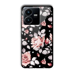 Flowery Design Customized Printed Glass Back Cover for Vivo Y22