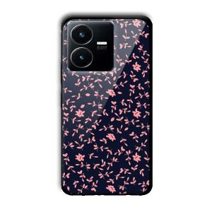 Little Pink Petals Customized Printed Glass Back Cover for Vivo Y22