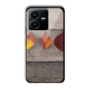 Rusty Leaves Customized Printed Glass Back Cover for Vivo Y22