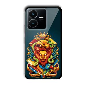 Fiery Lion Customized Printed Glass Back Cover for Vivo Y22