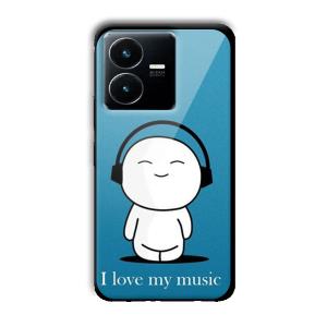 I Love my Music Customized Printed Glass Back Cover for Vivo Y22