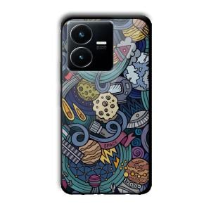 Space Graffiti Customized Printed Glass Back Cover for Vivo Y22