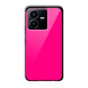 Neon Pink Customized Printed Glass Back Cover for Vivo Y22