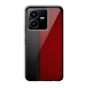 Leather Texture Customized Printed Glass Back Cover for Vivo Y22