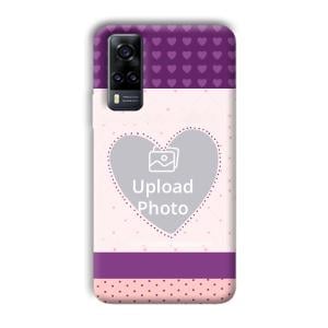 Purple Hearts Customized Printed Back Cover for Vivo Y31