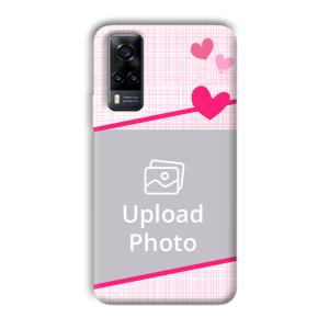 Pink Check Customized Printed Back Cover for Vivo Y31