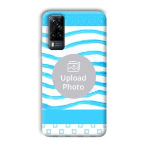 Blue Wavy Design Customized Printed Back Cover for Vivo Y31