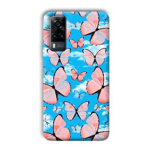 Pink Butterflies Phone Customized Printed Back Cover for Vivo Y31