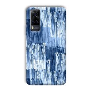 Blue White Lines Phone Customized Printed Back Cover for Vivo Y31