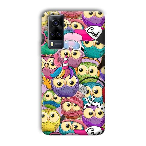 Colorful Owls Phone Customized Printed Back Cover for Vivo Y31