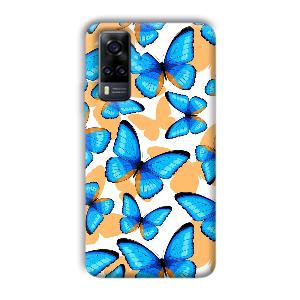 Blue Butterflies Phone Customized Printed Back Cover for Vivo Y31