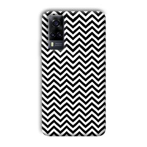 Black White Zig Zag Phone Customized Printed Back Cover for Vivo Y31