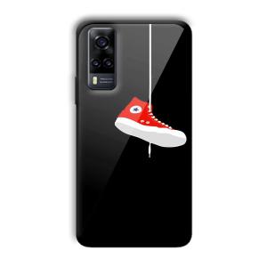 Red Sneaker Customized Printed Glass Back Cover for Vivo Y31