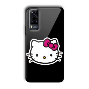 Cute Kitty Customized Printed Glass Back Cover for Vivo Y31