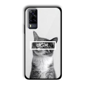 UGH Irritated Cat Customized Printed Glass Back Cover for Vivo Y31