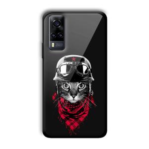 Rider Cat Customized Printed Glass Back Cover for Vivo Y31
