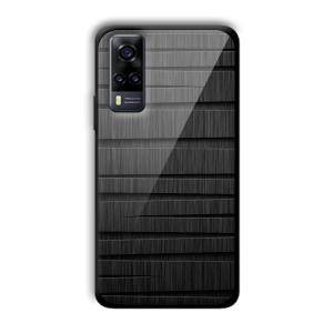 Black Wooden Pattern Customized Printed Glass Back Cover for Vivo Y31