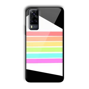 Colorful Stripes Customized Printed Glass Back Cover for Vivo Y31