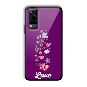 Purple Love Customized Printed Glass Back Cover for Vivo Y31