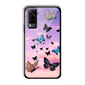Butterflies Customized Printed Glass Back Cover for Vivo Y31